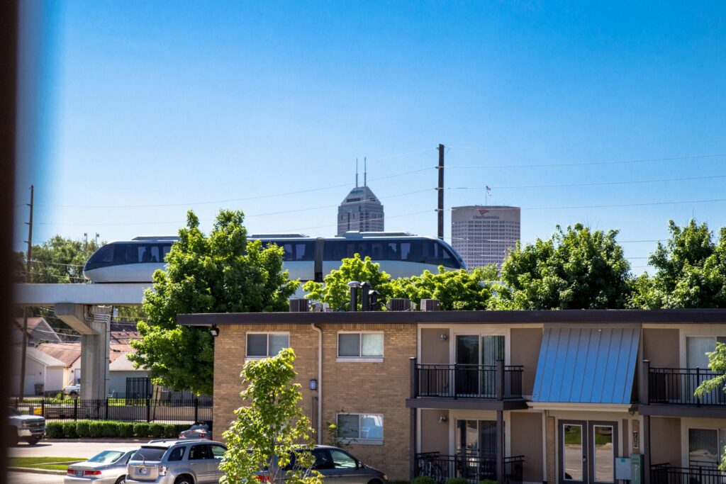 Downtown Indy is easily seen from apartments
